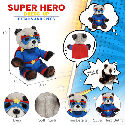 SUPER SOFT PLUSH - SQUAT PANDA 7 INCH SUPER HERO