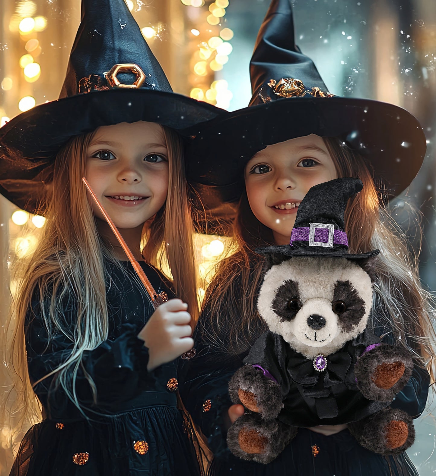 SUPER SOFT PLUSH - SQUAT PANDA 7 INCH WITCH
