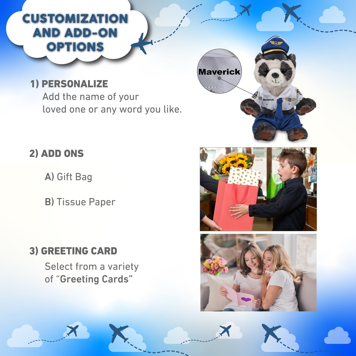 SUPER SOFT PLUSH - SQUAT PANDA 7 INCH WITH PILOT DRESS UP