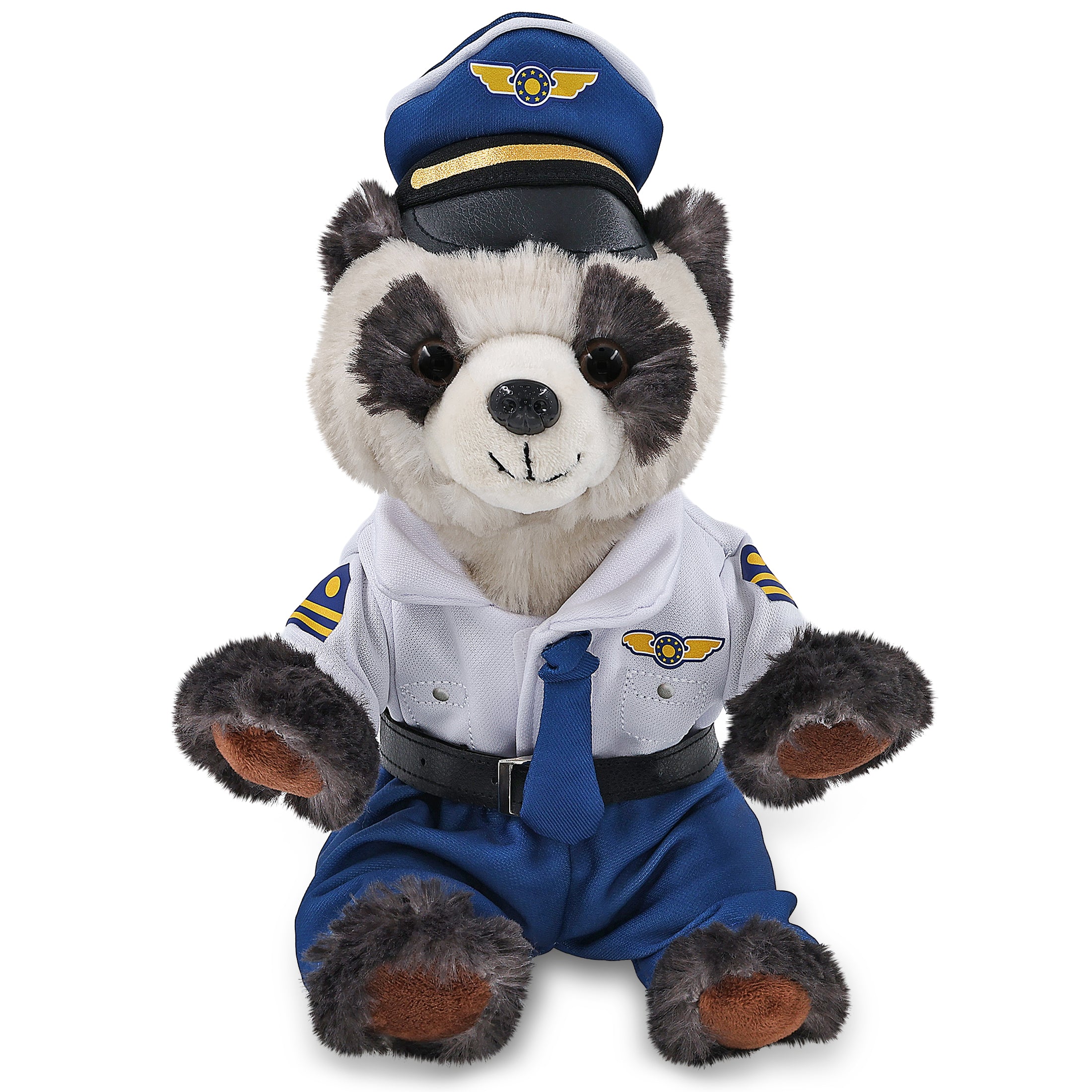 SUPER SOFT PLUSH - SQUAT PANDA 7 INCH WITH PILOT DRESS UP
