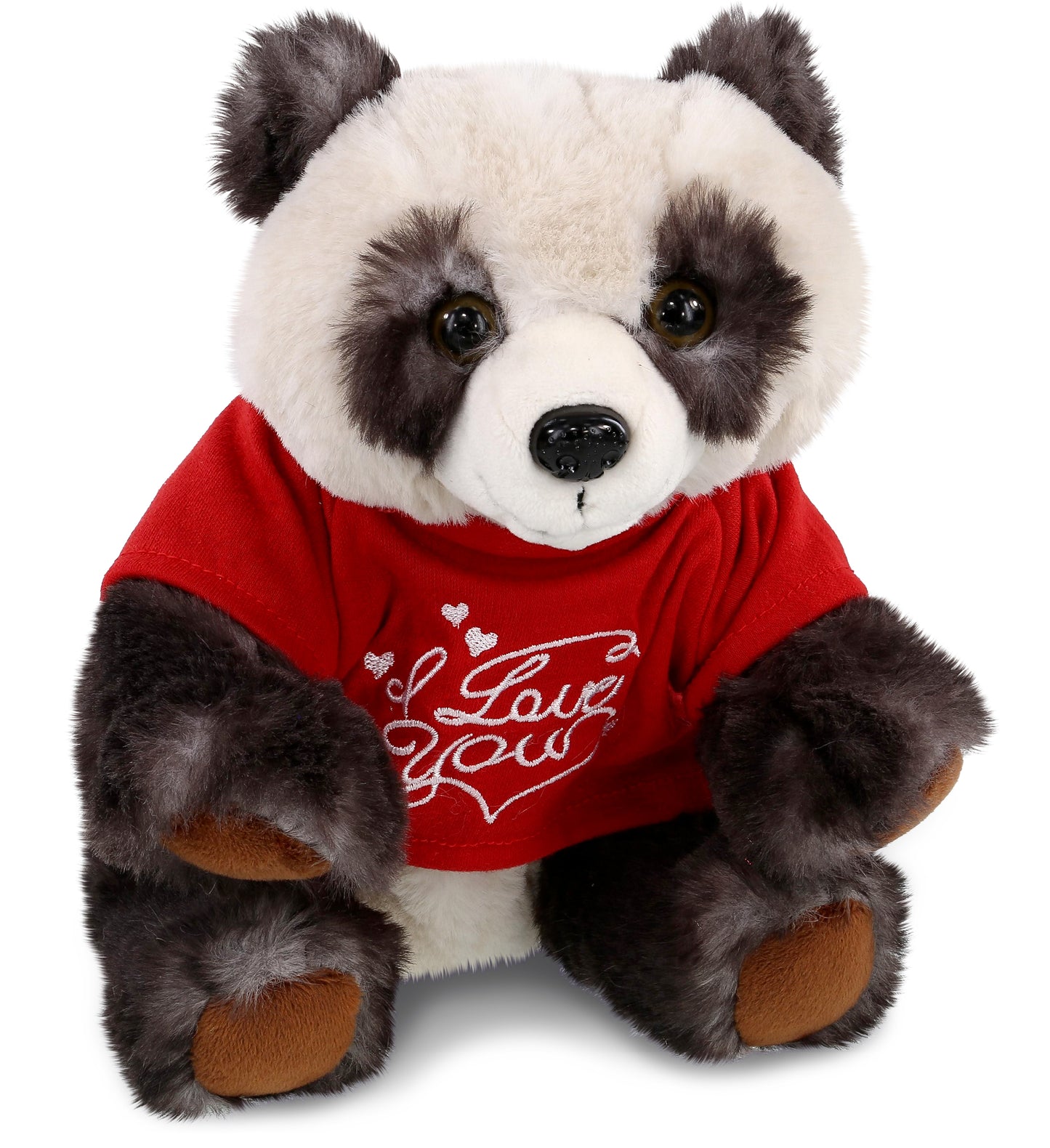 PLUSH I LOVE YOU RED SHIRT- SUPER SOFT PLUSH - SQUAT PANDA 7 INCH