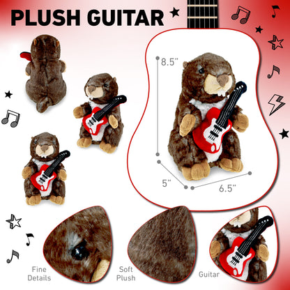 SUPER SOFT PLUSH - STANDING MARMOT WITH GUITAR ADD ON