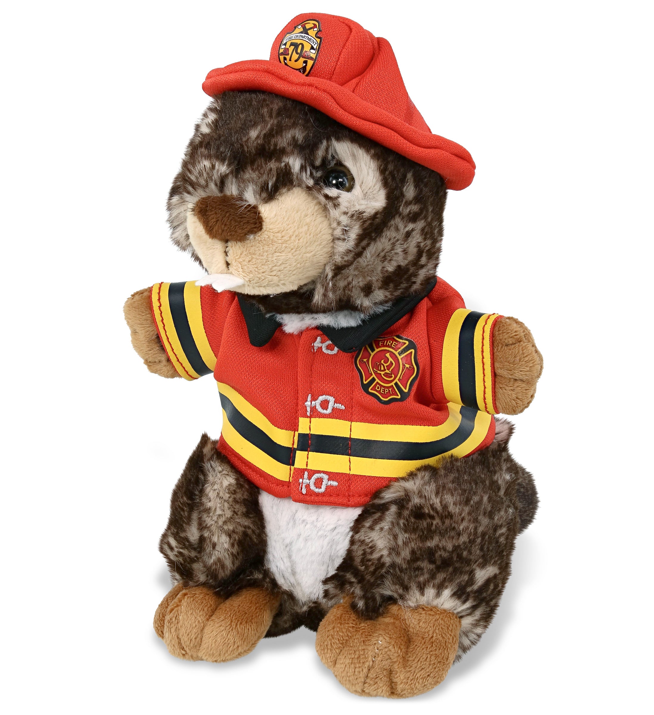 PLUSH FIREMAN - SUPER SOFT PLUSH - STANDING MARMOT
