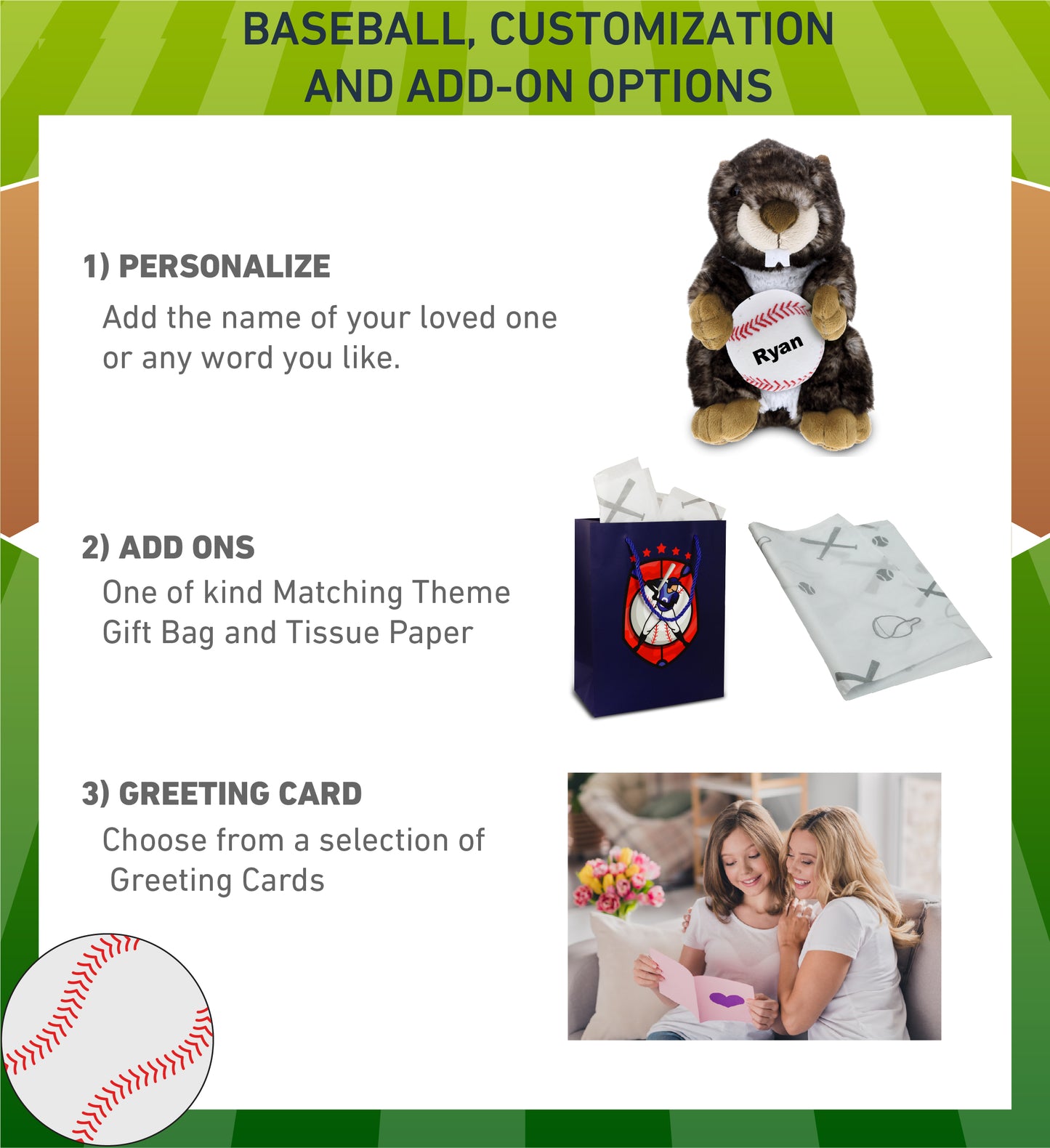 SUPER SOFT PLUSH - STANDING MARMOT WITH BASEBALL PLUSH