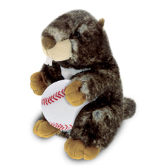 SUPER SOFT PLUSH - STANDING MARMOT WITH BASEBALL PLUSH