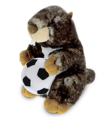 SUPER SOFT PLUSH - STANDING MARMOT WITH SOCCER PLUSH