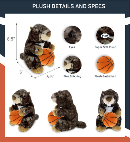 SUPER SOFT PLUSH - STANDING MARMOT WITH BASKETBALL PLUSH