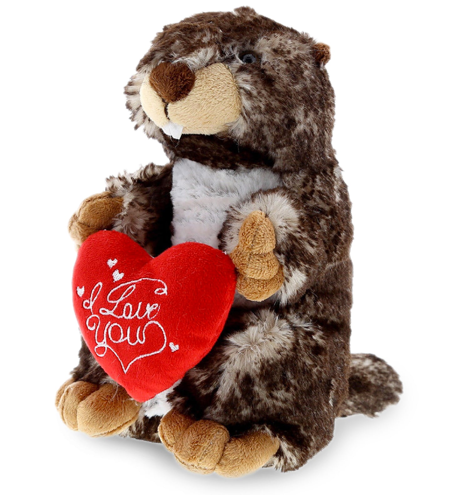 PLUSH I LOVE YOU RED HEART - SUPER SOFT PLUSH - STANDING MARMOT