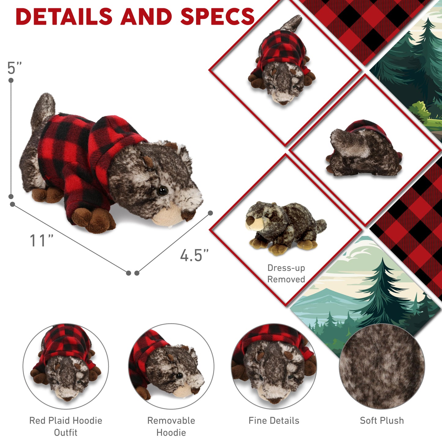 SUPER SOFT PLUSH - LYING MARMOT