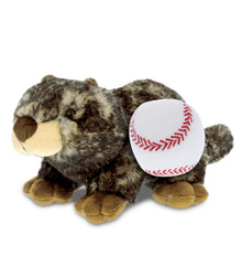 SUPER SOFT PLUSH - LYING MARMOT WITH BASEBALL PLUSH