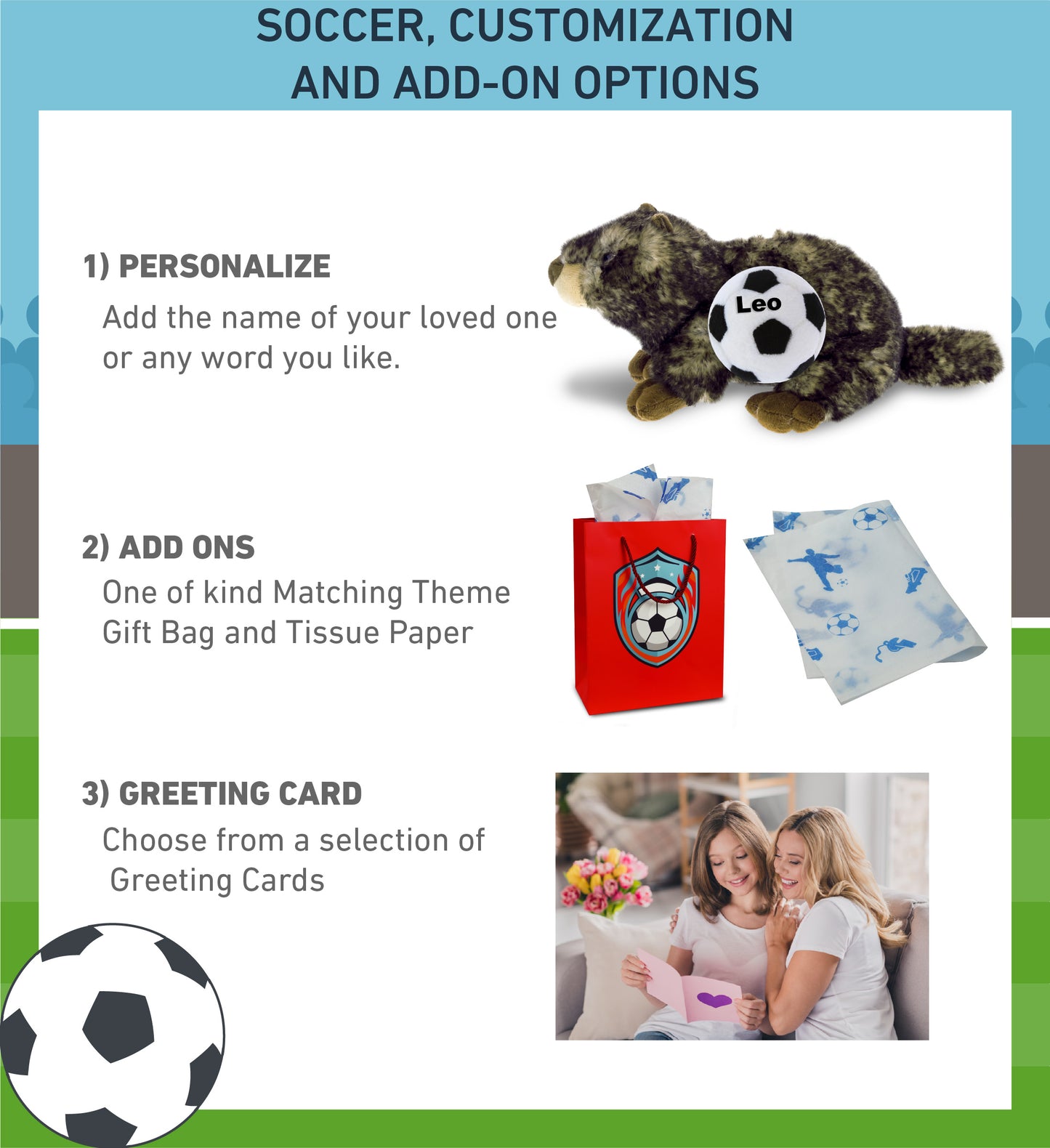 SUPER SOFT PLUSH - LYING MARMOT WITH SOCCER PLUSH