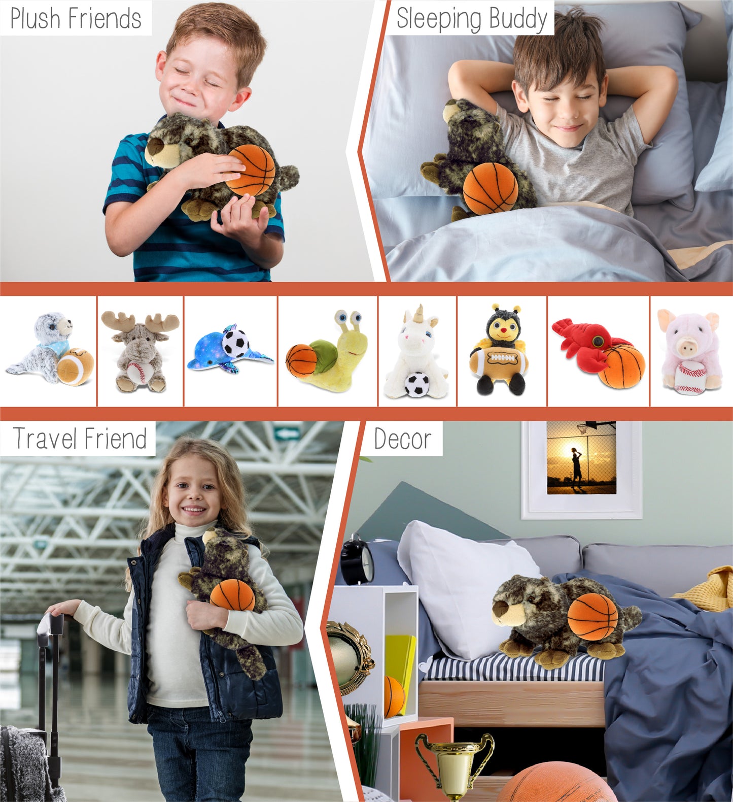 SUPER SOFT PLUSH - LYING MARMOT WITH BASKETBALL PLUSH