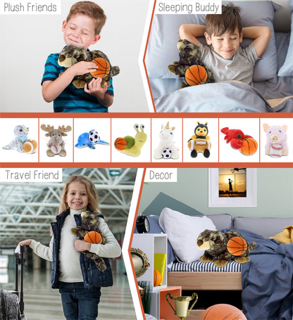 SUPER SOFT PLUSH - LYING MARMOT WITH BASKETBALL PLUSH