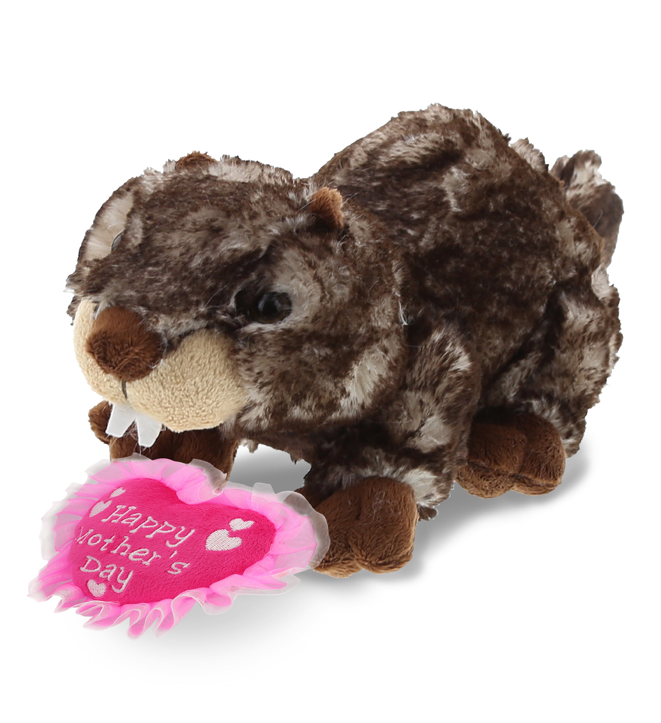 PLUSH MOTHERS DAY HEART - SUPER SOFT PLUSH - LYING MARMOT