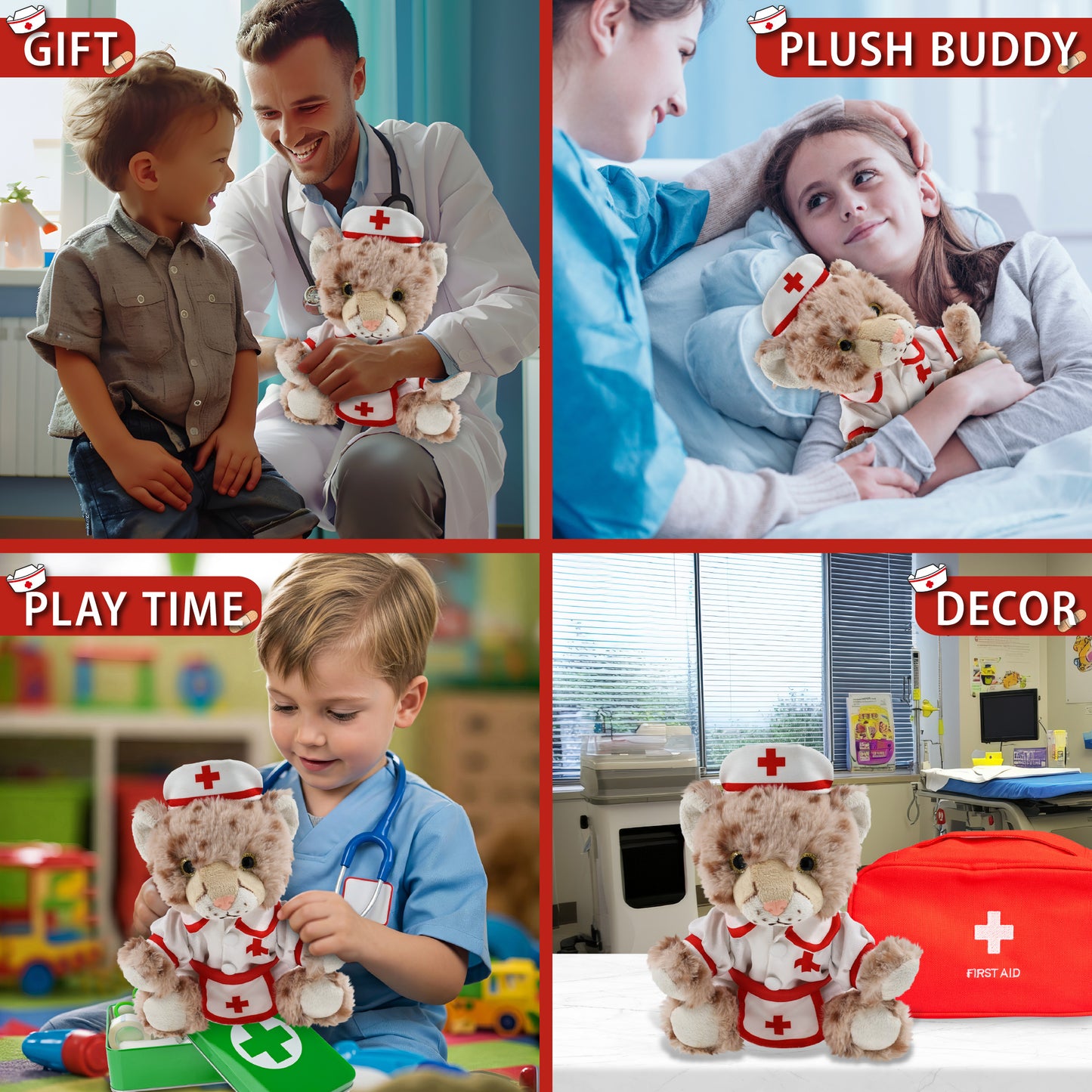 SUPER SOFT PLUSH - SQUAT CHEETAH 8.5 INCH NURSE
