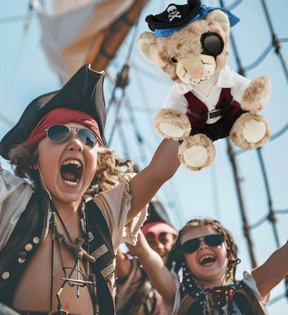 SUPER SOFT PLUSH - SQUAT CHEETAH 8.5 INCH PIRATE DRESS UP