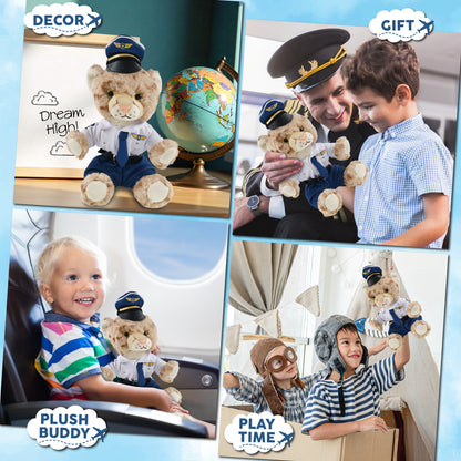 SUPER SOFT PLUSH - SQUAT CHEETAH 8.5 INCH PILOT DRESS UP