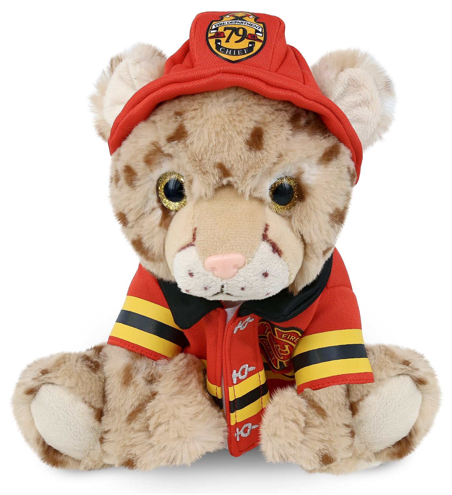 PLUSH FIREMAN - SUPER SOFT PLUSH - SQUAT CHEETAH 8.5 INCH