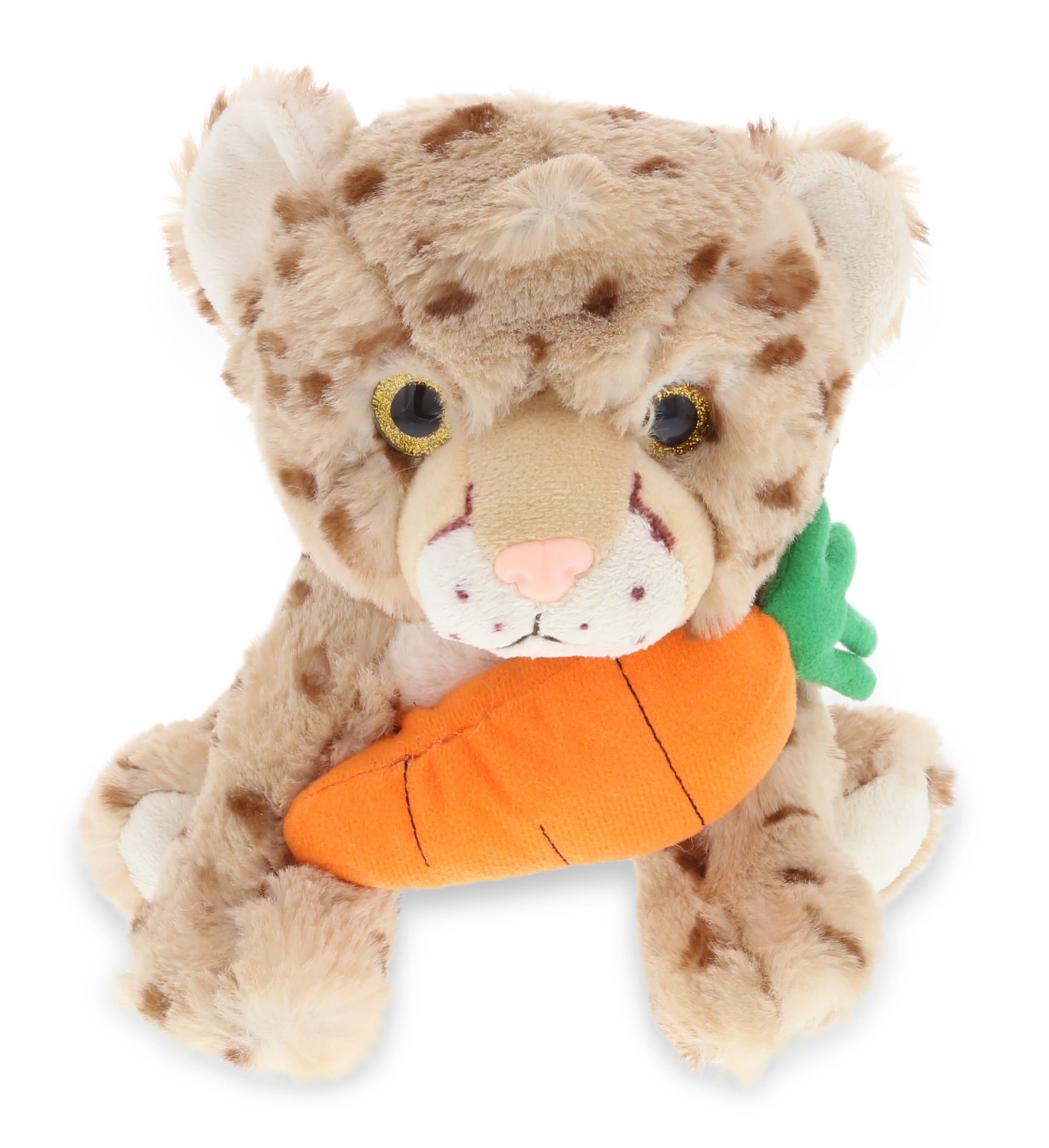 PLUSH CARROT - SUPER SOFT PLUSH - SQUAT CHEETAH 8.5 INCH