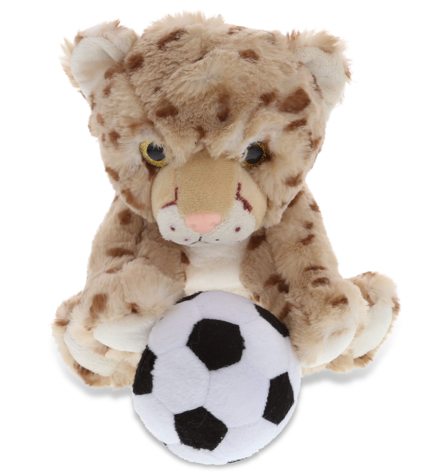 PLUSH SOCCER BALL - SUPER SOFT PLUSH - SQUAT CHEETAH 8.5 INCH