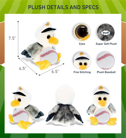 SUPER SOFT PLUSH - SEAGULL SAILOR WITH BASEBALL PLUSH
