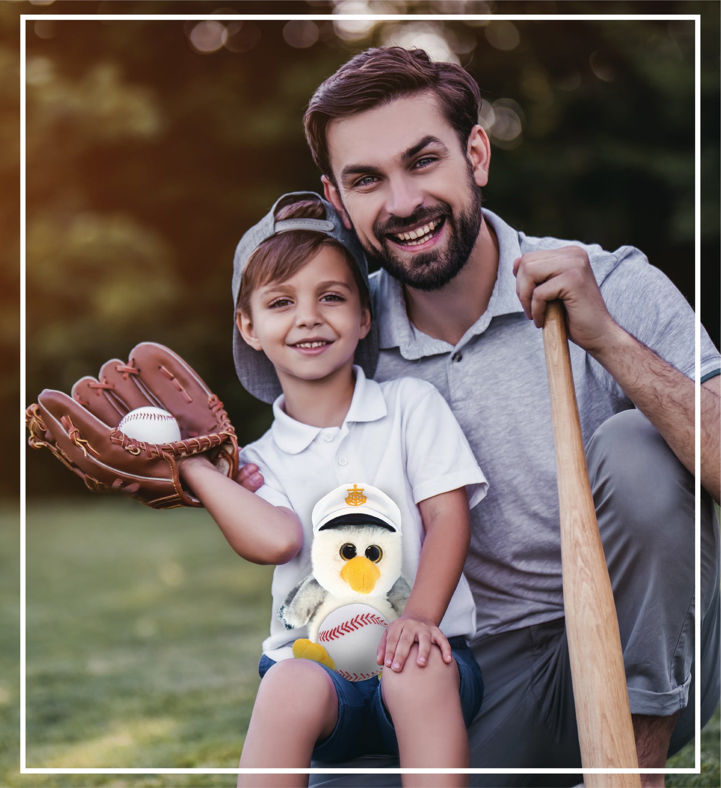 SUPER SOFT PLUSH - SEAGULL SAILOR WITH BASEBALL PLUSH