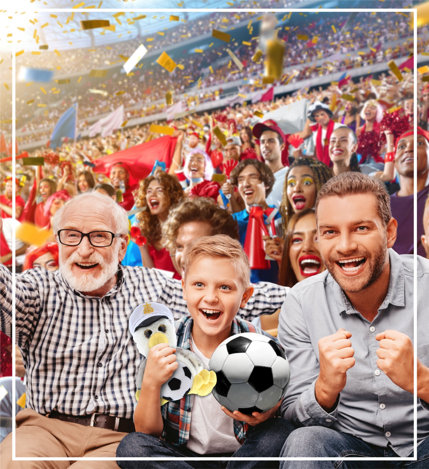 SUPER SOFT PLUSH - SEAGULL SAILOR WITH SOCCER PLUSH