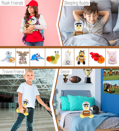 SUPER SOFT PLUSH - SEAGULL SAILOR WITH FOOTBALL PLUSH