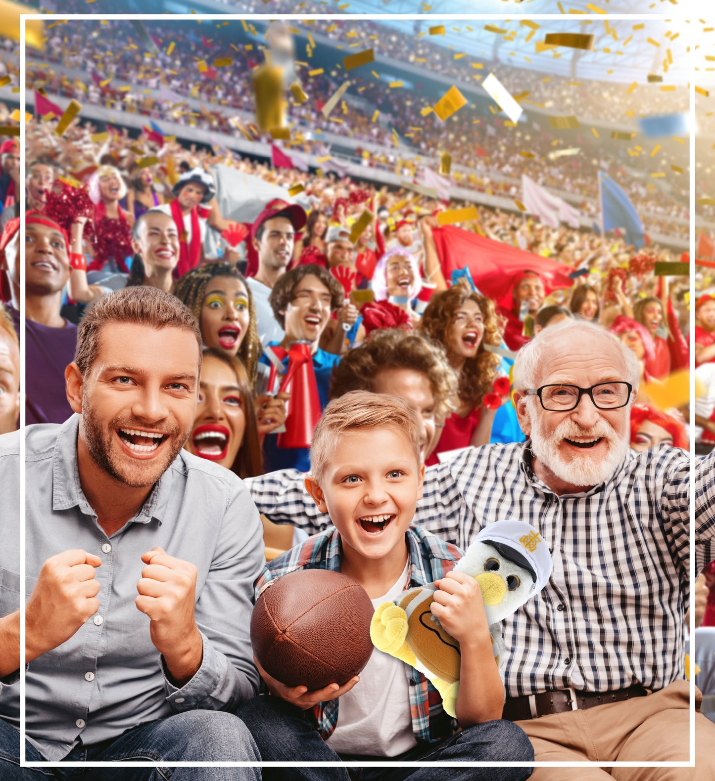 SUPER SOFT PLUSH - SEAGULL SAILOR WITH FOOTBALL PLUSH