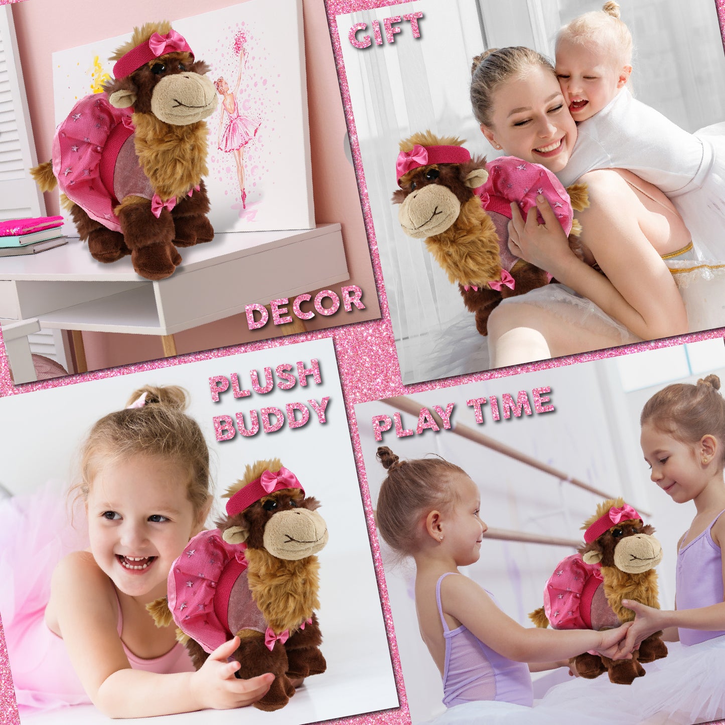 SUPER SOFT PLUSH - CAMEL WITH BALLERINA DRESS UP