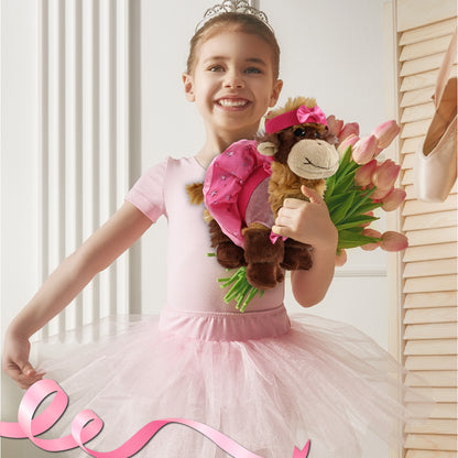 SUPER SOFT PLUSH - CAMEL WITH BALLERINA DRESS UP