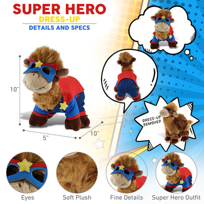 SUPER SOFT PLUSH - CAMEL With SUPER HERO Dress Up