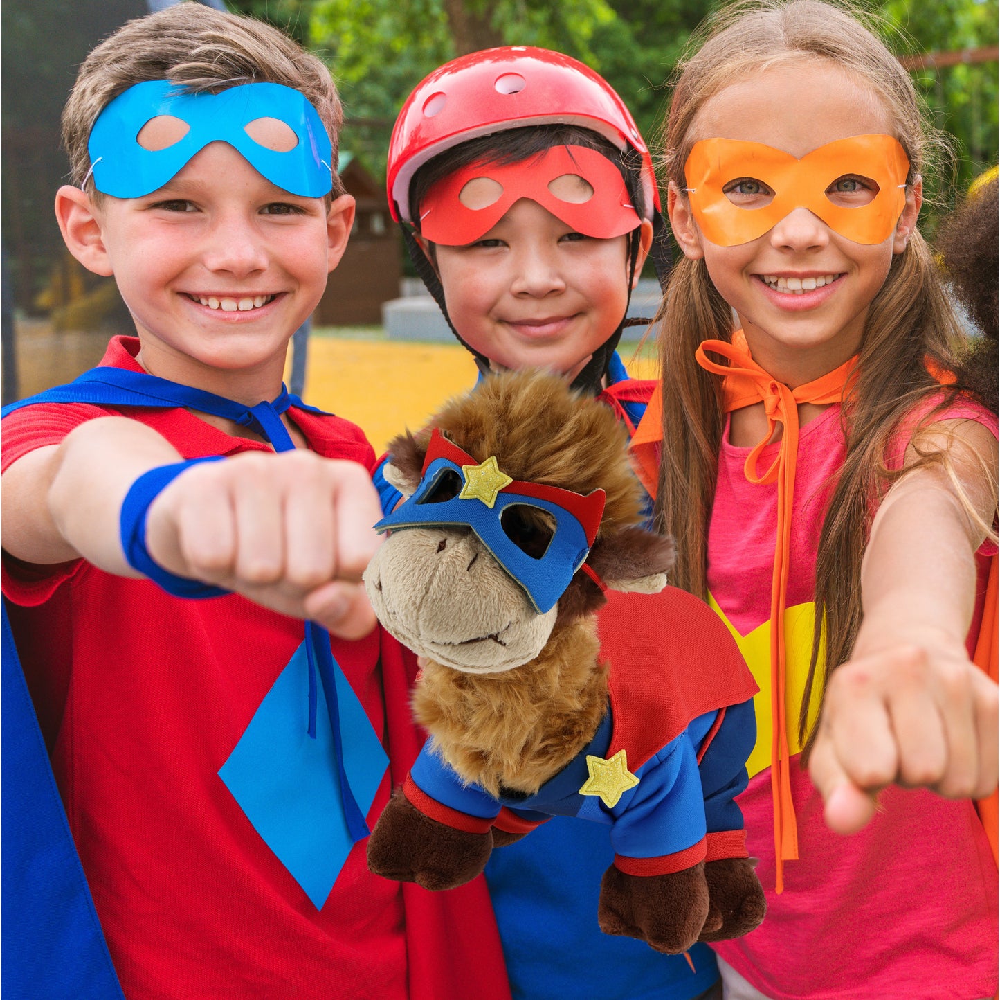 SUPER SOFT PLUSH - CAMEL With SUPER HERO Dress Up