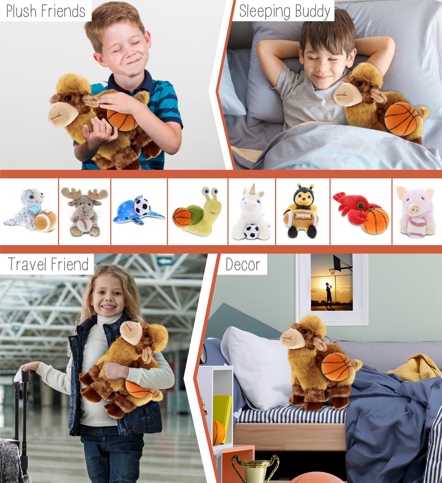 SUPER SOFT PLUSH - CAMEL WITH BASKETBALL PLUSH
