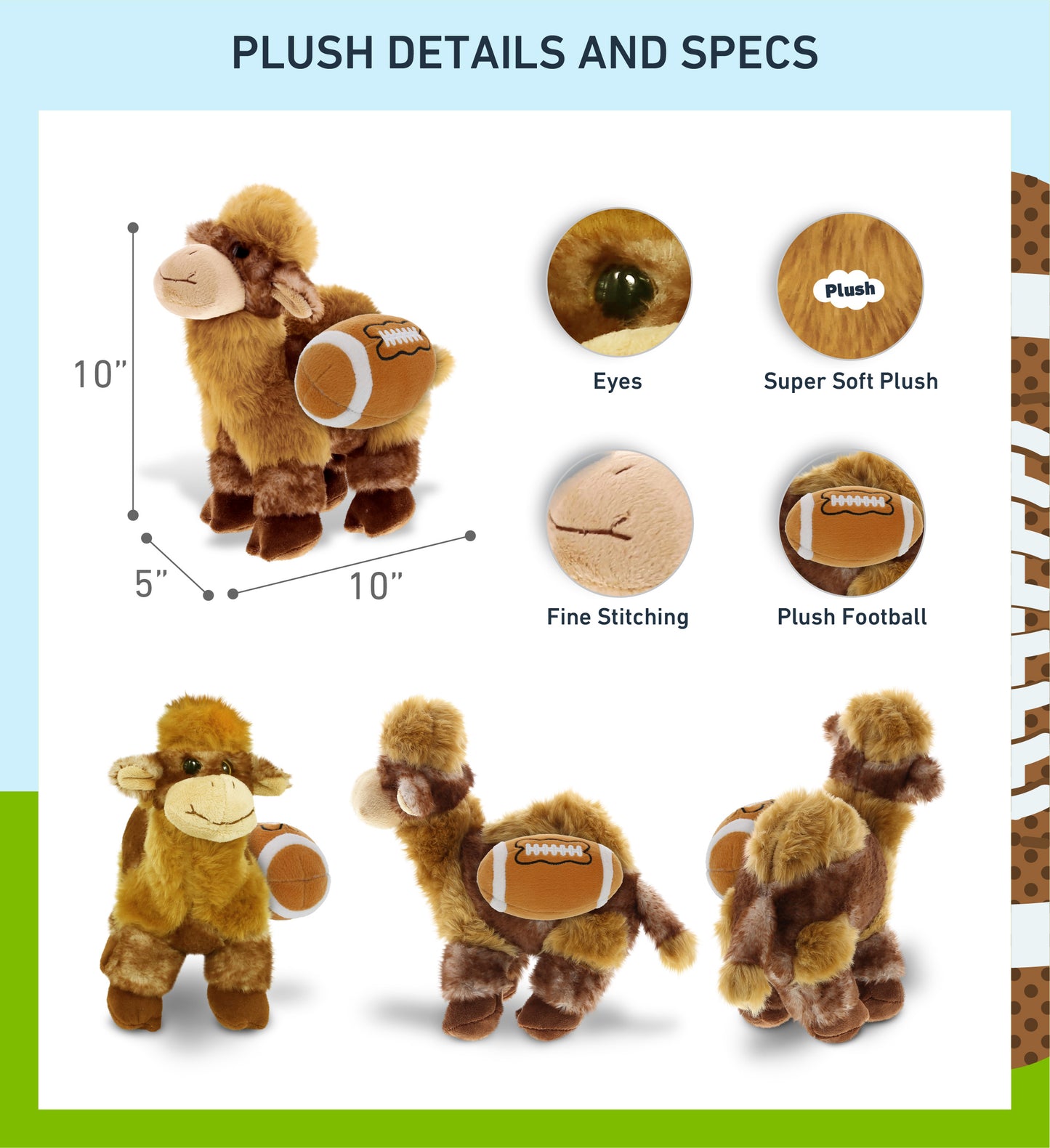 SUPER SOFT PLUSH - CAMEL WITH FOOTBALL PLUSH
