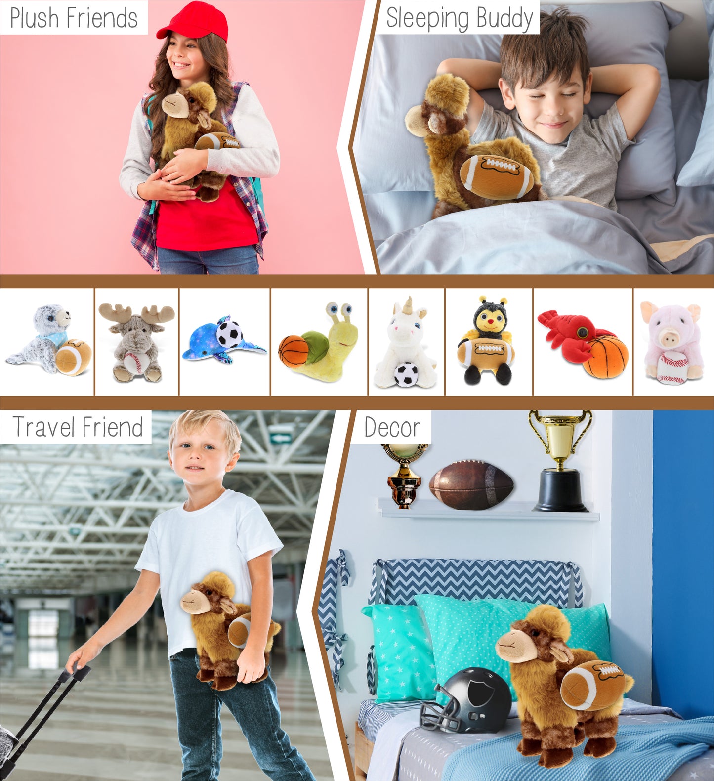 SUPER SOFT PLUSH - CAMEL WITH FOOTBALL PLUSH