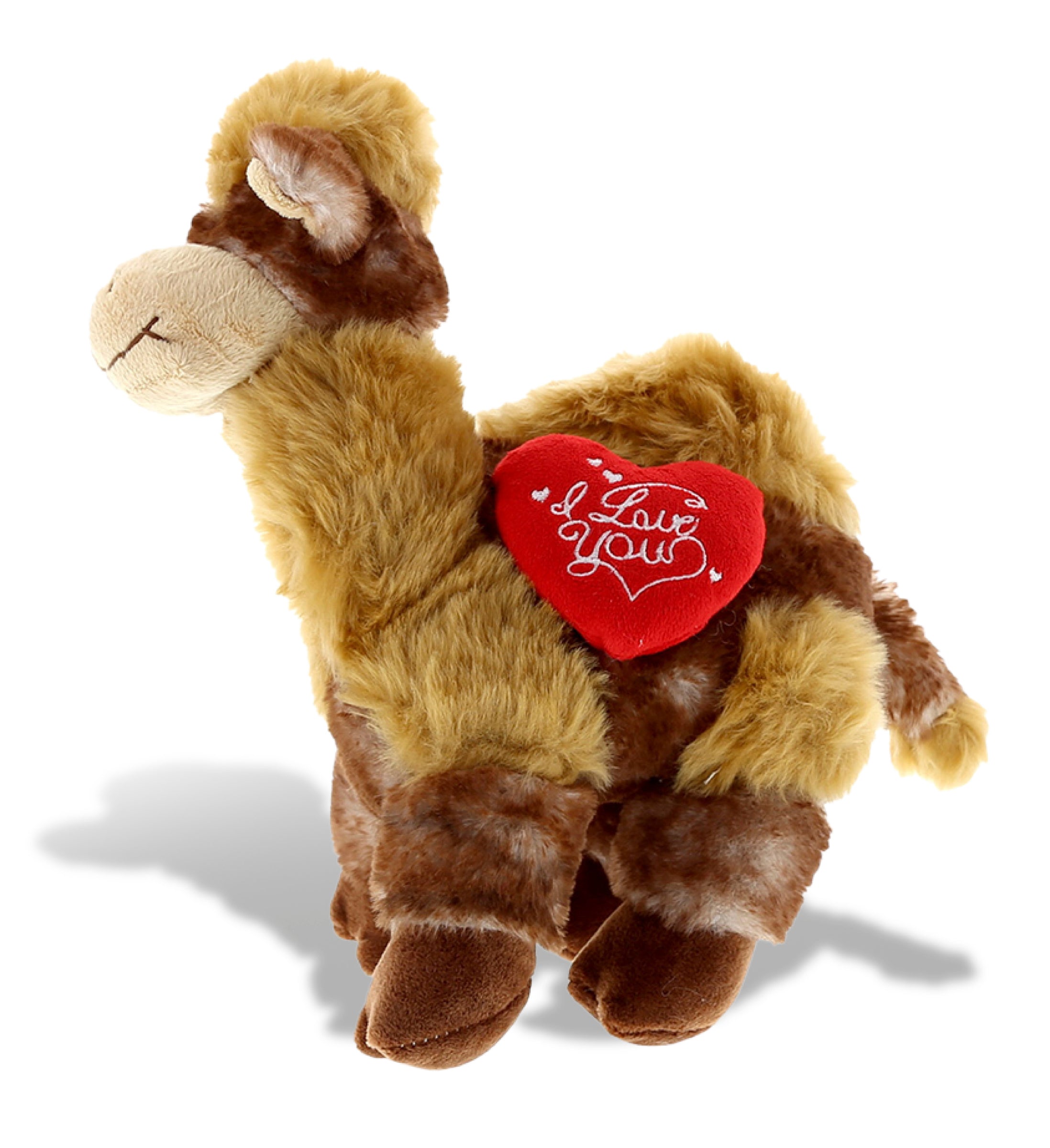 PLUSH I LOVE YOU RED HEART - SUPER SOFT PLUSH - CAMEL