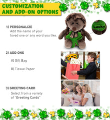 DolliBu Super Soft Hedgehog Stuffed Animal with Green Plush Shamrock - 8 Inches