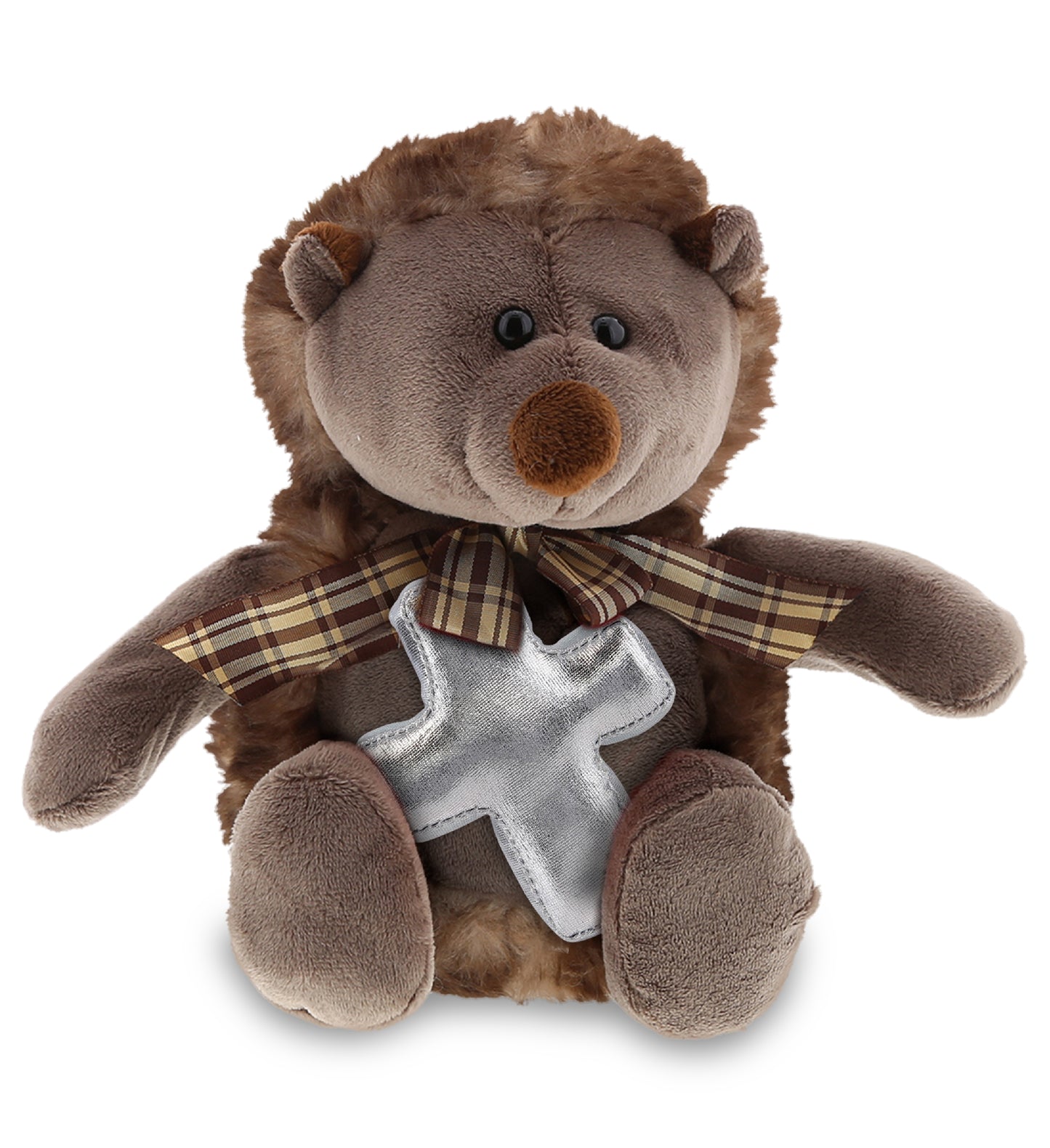 PLUSH CROSS - SUPER SOFT PLUSH - HEDGEHOG W/RIBBON