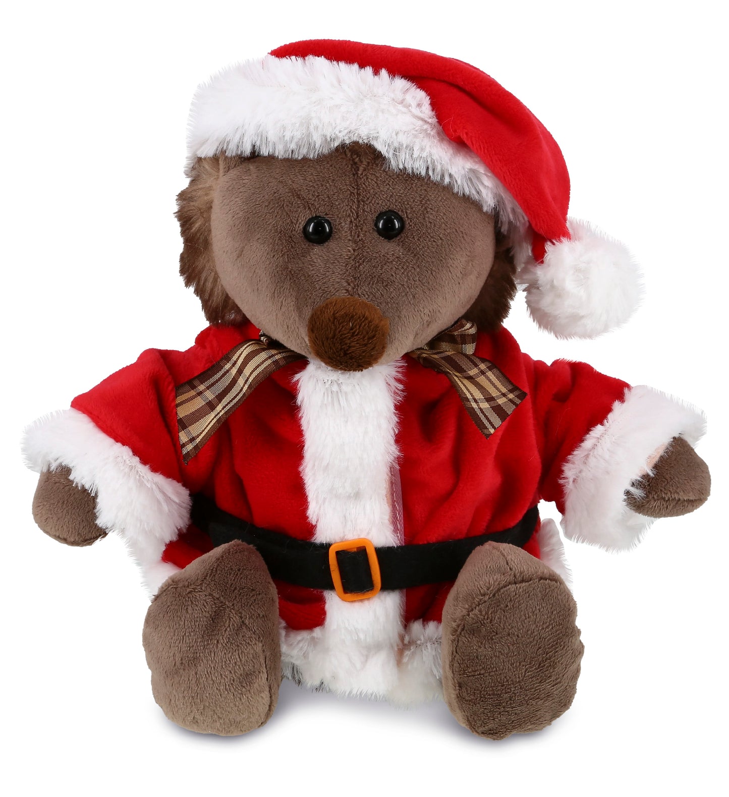 PLUSH SANTA - SUPER SOFT PLUSH - HEDGEHOG W/RIBBON