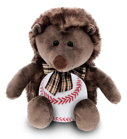 SUPER SOFT PLUSH - HEDGEHOG W/RIBBON WITH BASEBALL PLUSH
