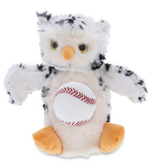 SUPER SOFT PLUSH HAND PUPPET - WHITE OWL WITH BASEBALL PLUSH
