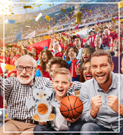 SUPER SOFT PLUSH HAND PUPPET - WHITE OWL WITH BASKETBALL PLUSH