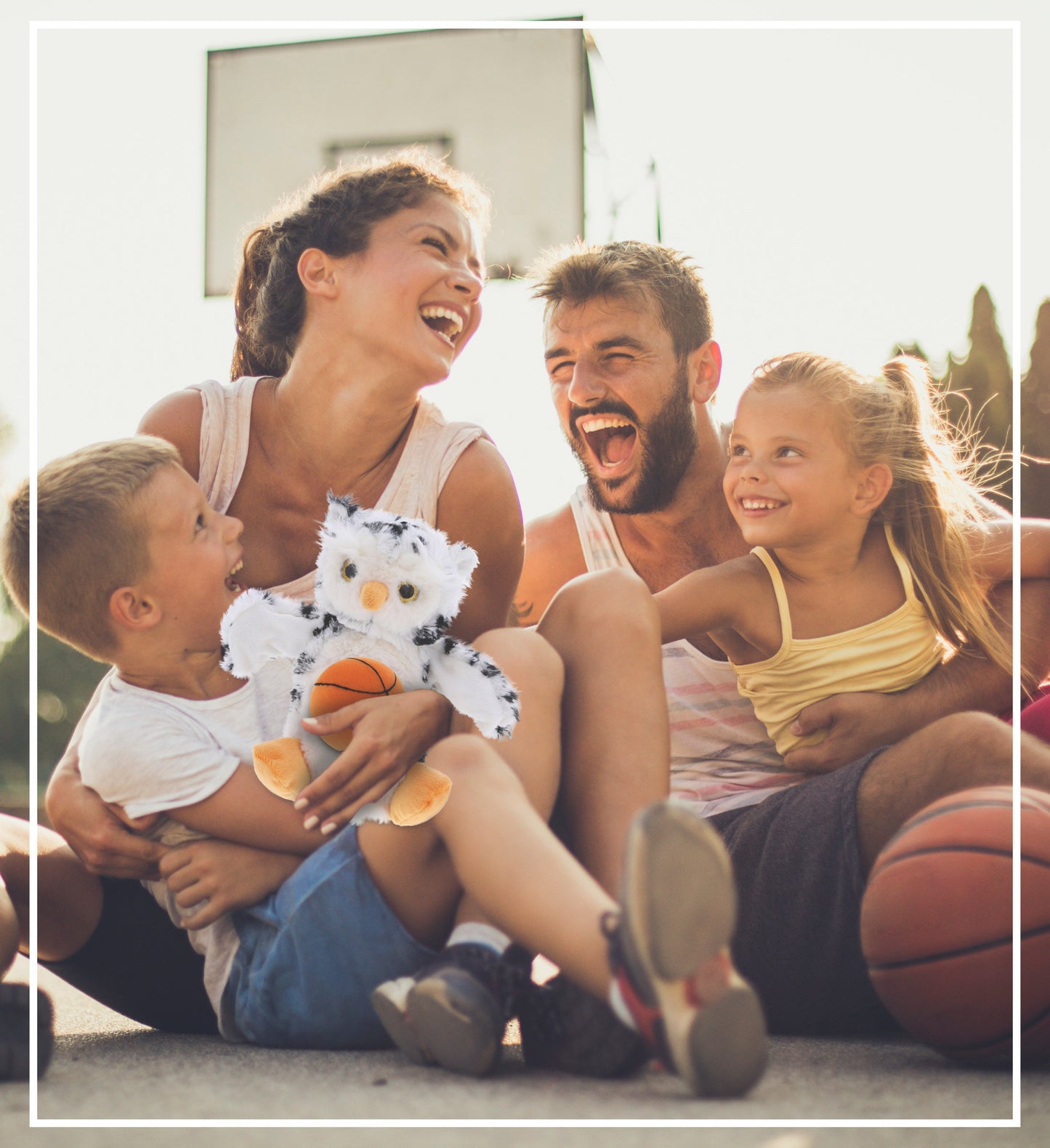 SUPER SOFT PLUSH HAND PUPPET - WHITE OWL WITH BASKETBALL PLUSH