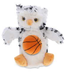 SUPER SOFT PLUSH HAND PUPPET - WHITE OWL WITH BASKETBALL PLUSH