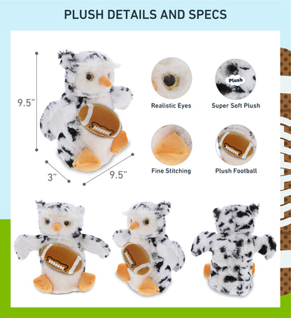 SUPER SOFT PLUSH HAND PUPPET - WHITE OWL WITH FOOTBALL PLUSH