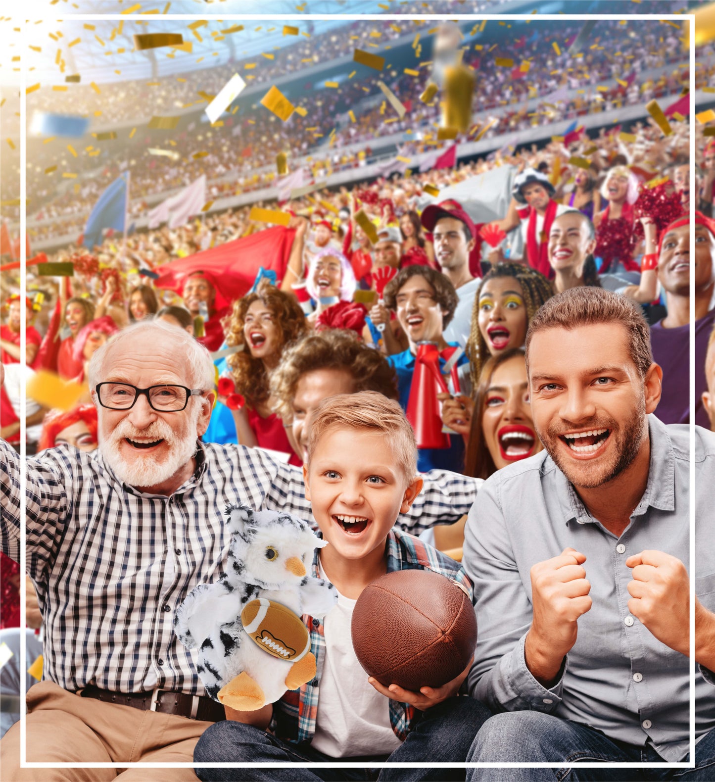 SUPER SOFT PLUSH HAND PUPPET - WHITE OWL WITH FOOTBALL PLUSH