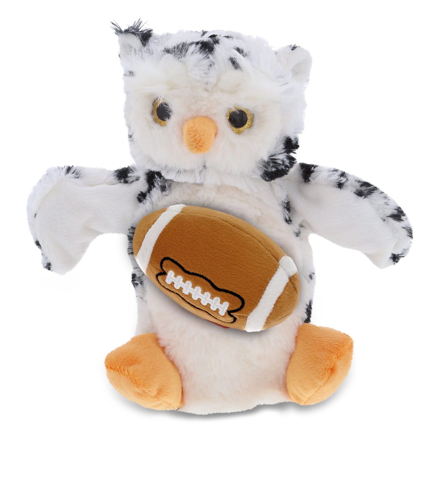 SUPER SOFT PLUSH HAND PUPPET - WHITE OWL WITH FOOTBALL PLUSH