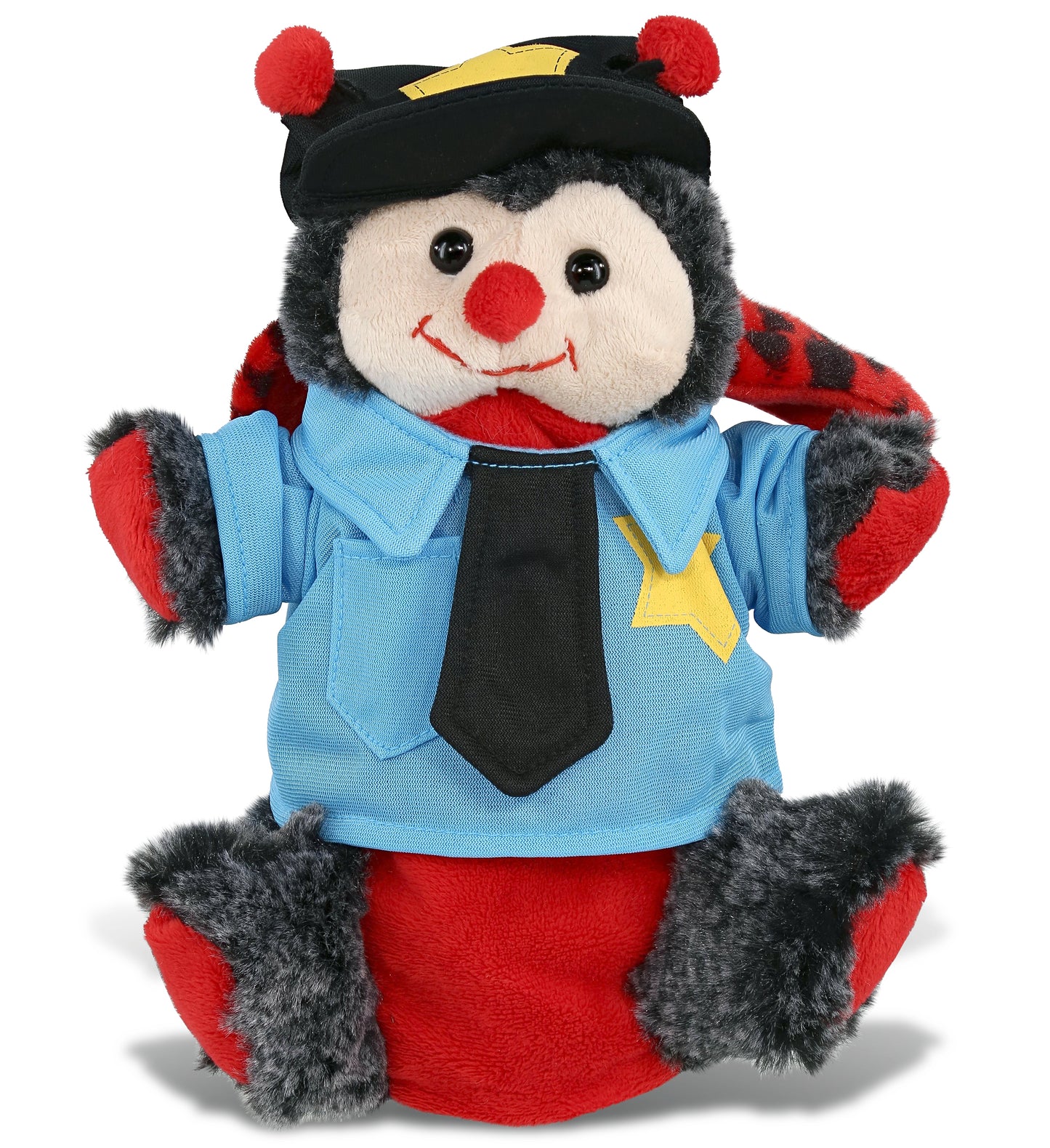 PLUSH POLICE - SUPER SOFT PLUSH HAND PUPPET - LADYBUG