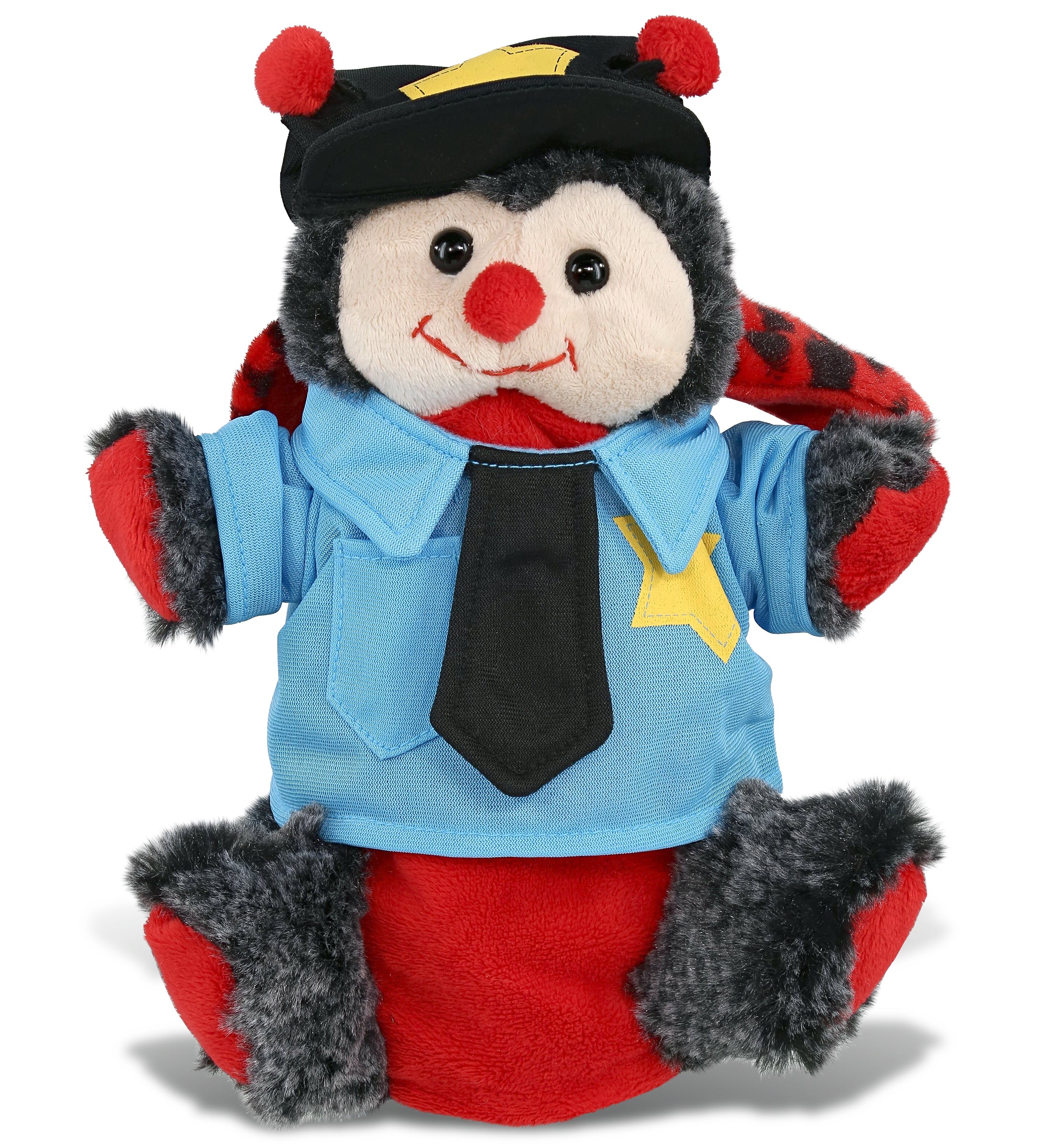 PLUSH POLICE - SUPER SOFT PLUSH HAND PUPPET - LADYBUG